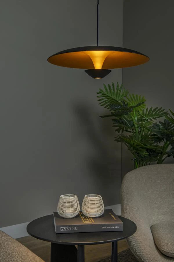 Lucide Premium KENNETH - Pendant light - Ø 40 cm - LED Dim. - 1x12W 2700K - Black - atmosphere 2